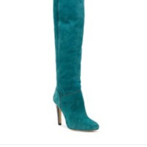 Gorgeous teal suede OTK boot, made in France size 38 but would fit 7.5 - Picture 2 of 6